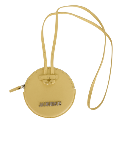 Jacquemus Pitchou Round Coin Purse, &pound;80, Accessories, Yellow, Leather, Front view